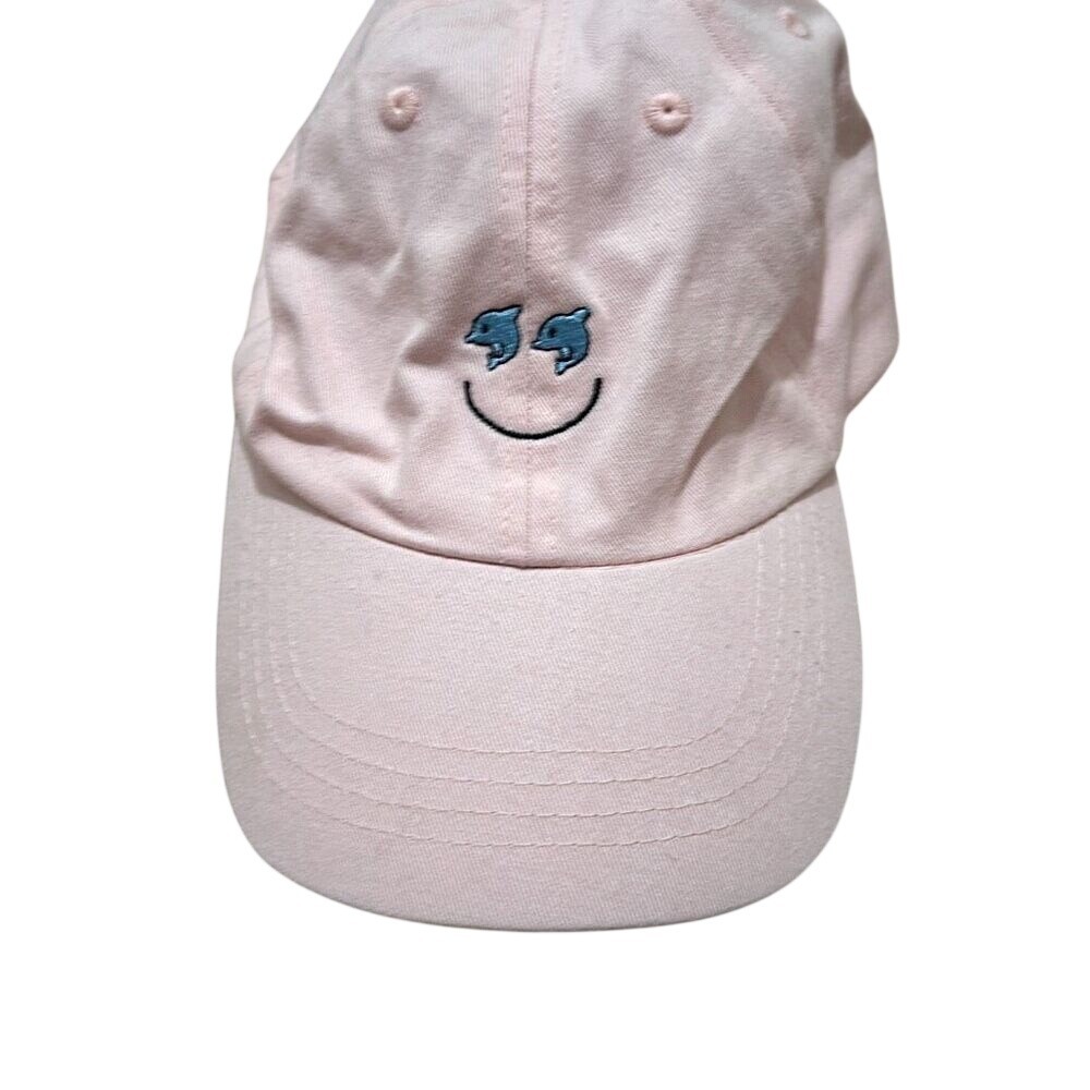 SMILE by Chloe Caillet Womens Light Pink Embroidered Baseball Cap Adjustable